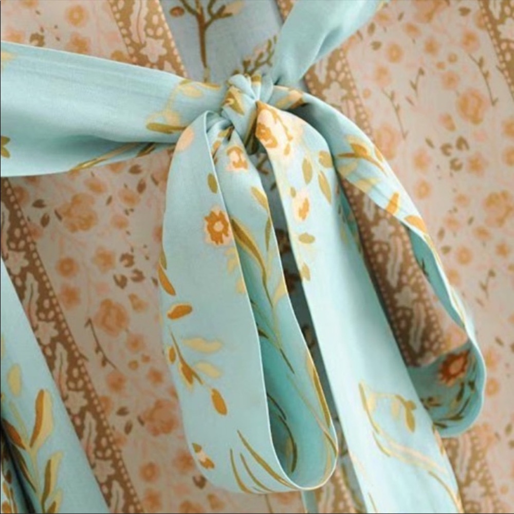 Boho Floral Print Maxi Duster Kimono Coverup - Picture 9 of 12